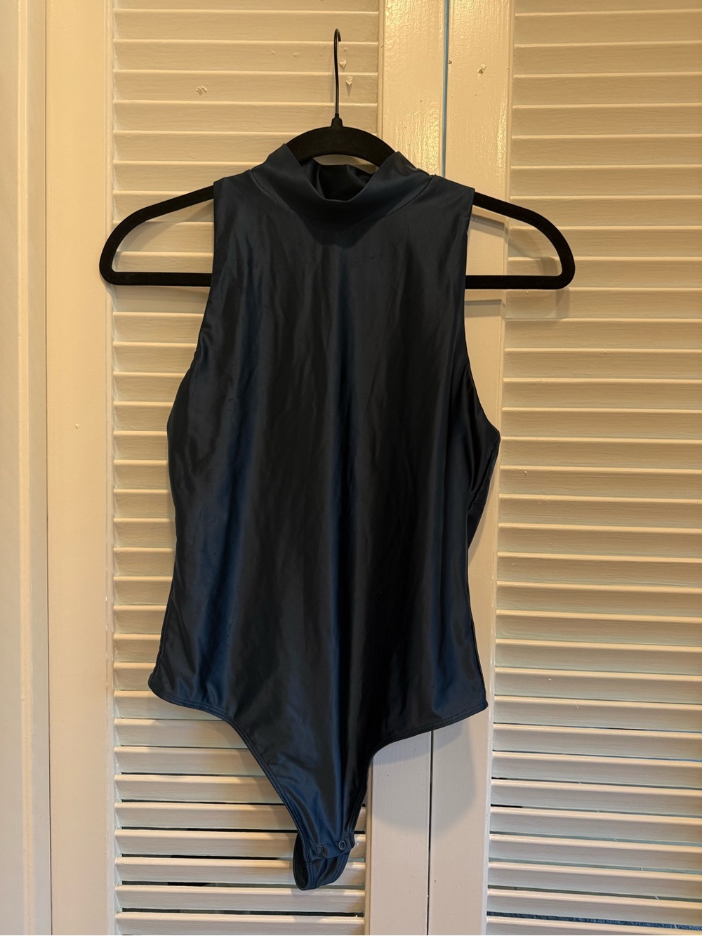 House of Harlow 1960 Navy Mock-Neck Sleeveless Bodysuit
